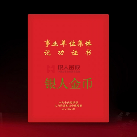 事業(yè)單位集體嘉獎立功榮譽證書獎勵證書