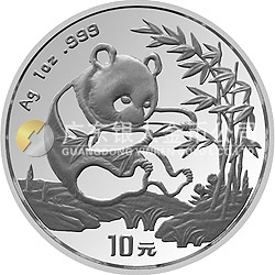1994版熊貓金銀鉑及雙金屬紀(jì)念幣1盎司圓形銀質(zhì)紀(jì)念幣