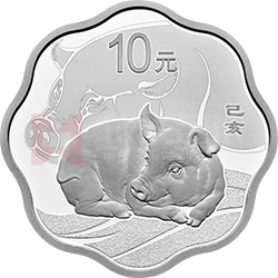 2019中國(guó)己亥（豬）年金銀紀(jì)念幣30克梅花形銀質(zhì)紀(jì)念幣