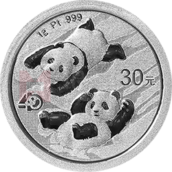 2022版熊貓貴金屬紀念幣1克圓形鉑質(zhì)紀念幣