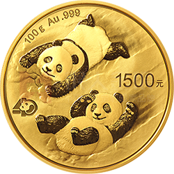 2022版熊貓貴金屬紀念幣100克圓形金質(zhì)紀念幣